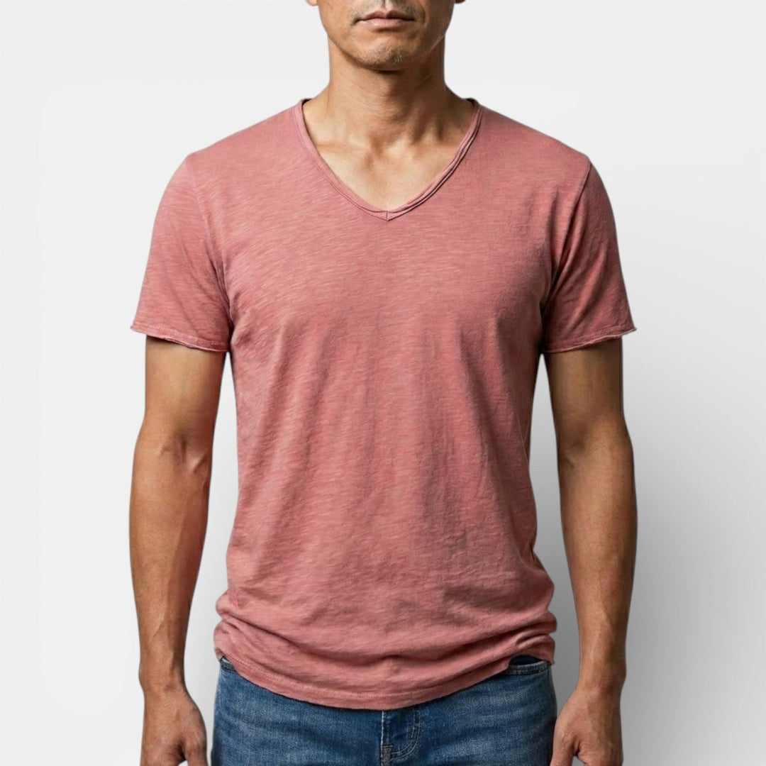 Markus Berlin Herren Doppelpack-T-Shirt mit V-Ausschnitt, Vorderansicht