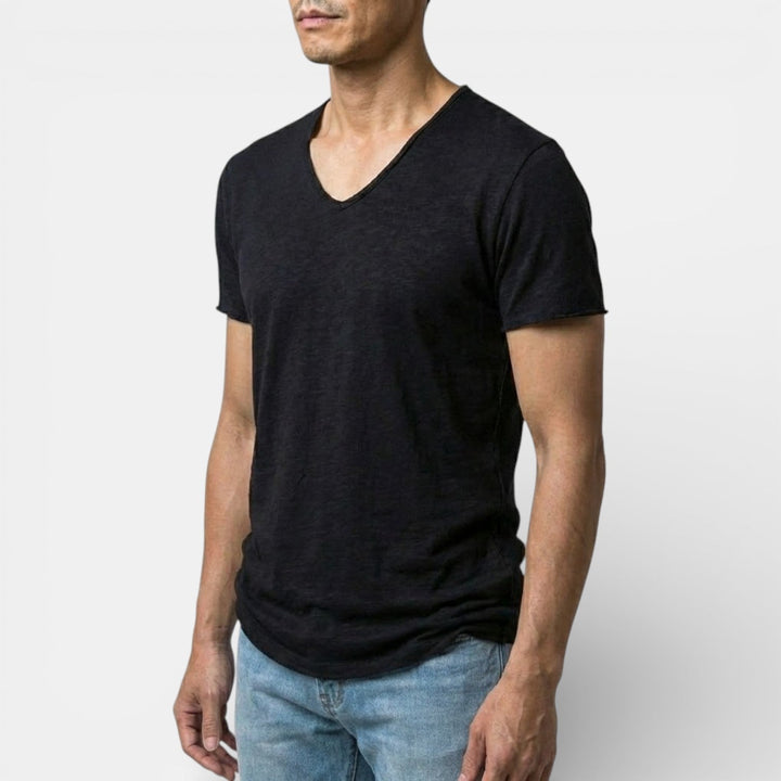 Markus Berlin Herren Doppelpack-T-Shirt mit V-Ausschnitt, Vorderansicht