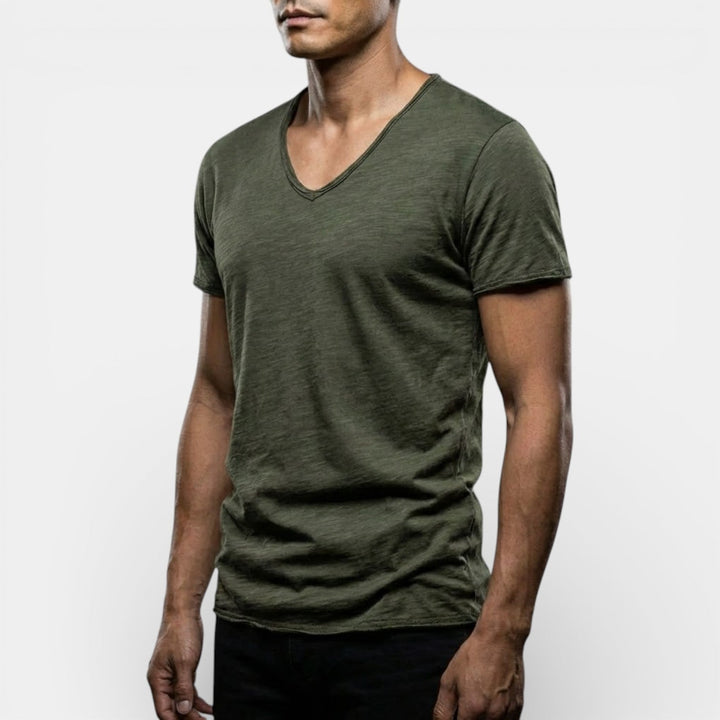 Markus Berlin Herren Doppelpack-T-Shirt mit V-Ausschnitt, Vorderansicht