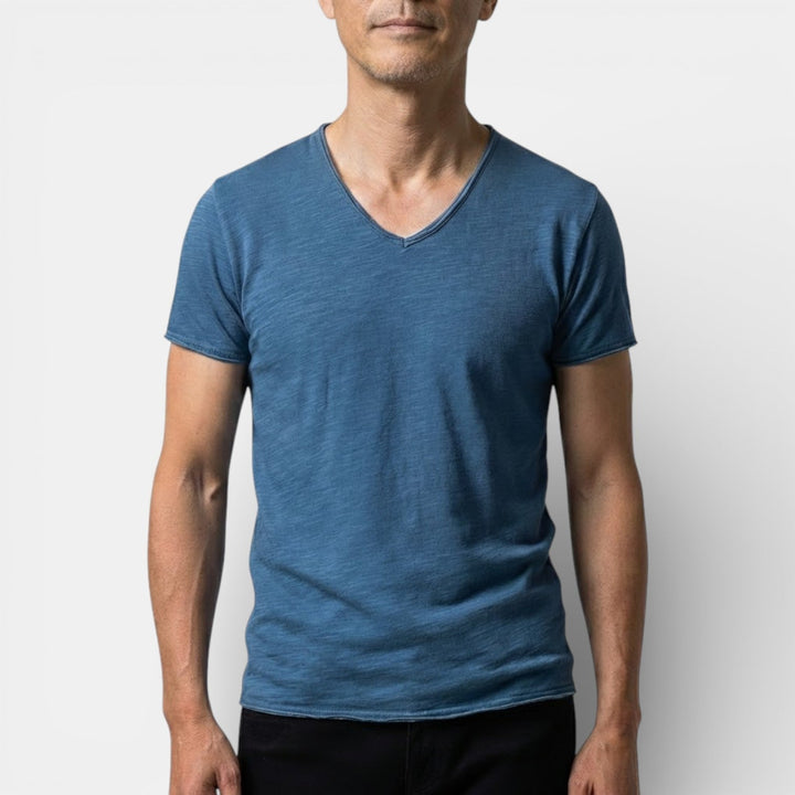 Markus Berlin Herren Doppelpack-T-Shirt mit V-Ausschnitt, Vorderansicht