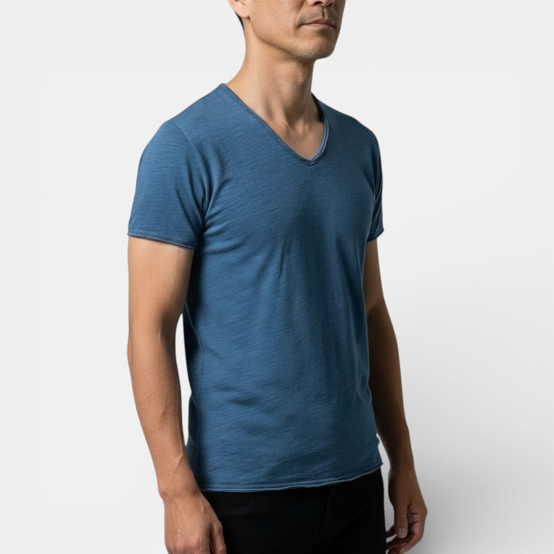 Markus Berlin Herren Doppelpack-T-Shirt mit V-Ausschnitt, Vorderansicht