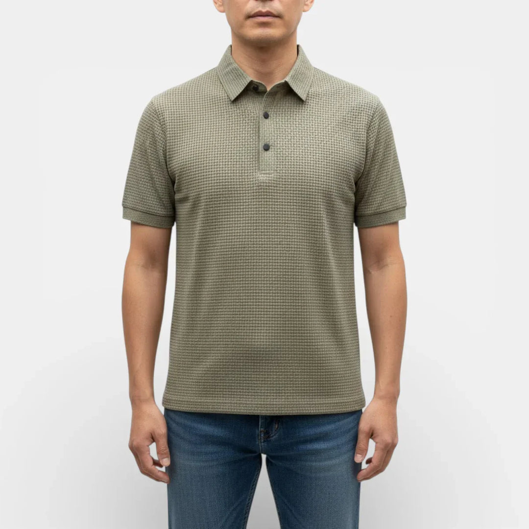 Markus Berlin Herren Strukturiertes Poloshirt, Vorderansicht