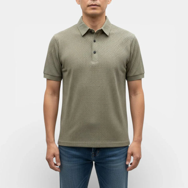 Markus Berlin Herren Strukturiertes Poloshirt, Vorderansicht