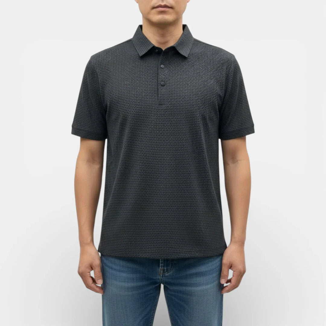 Markus Berlin Herren Strukturiertes Poloshirt, Vorderansicht