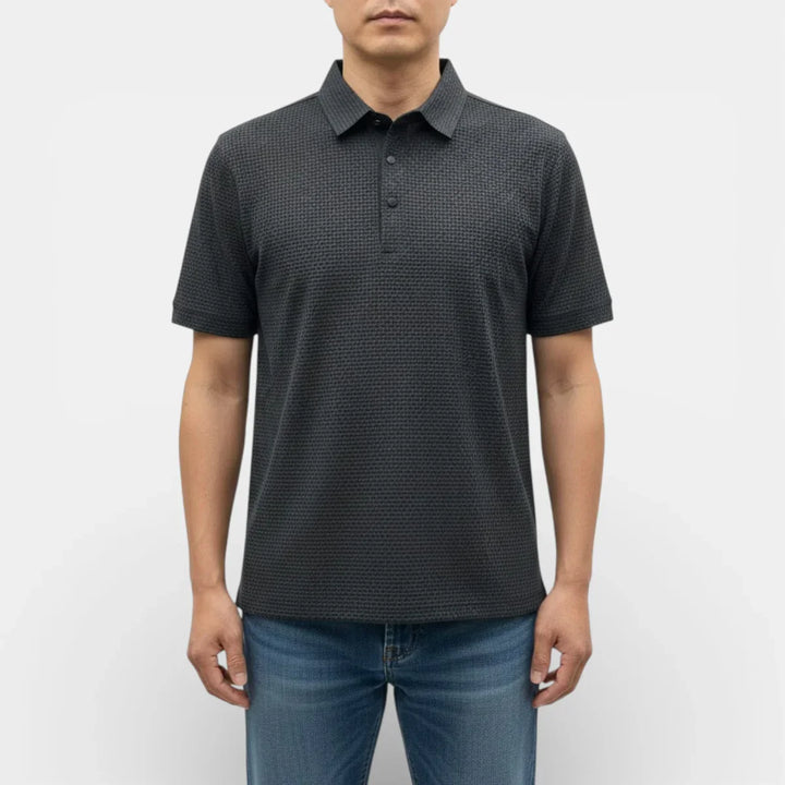 Markus Berlin Herren Strukturiertes Poloshirt, Vorderansicht