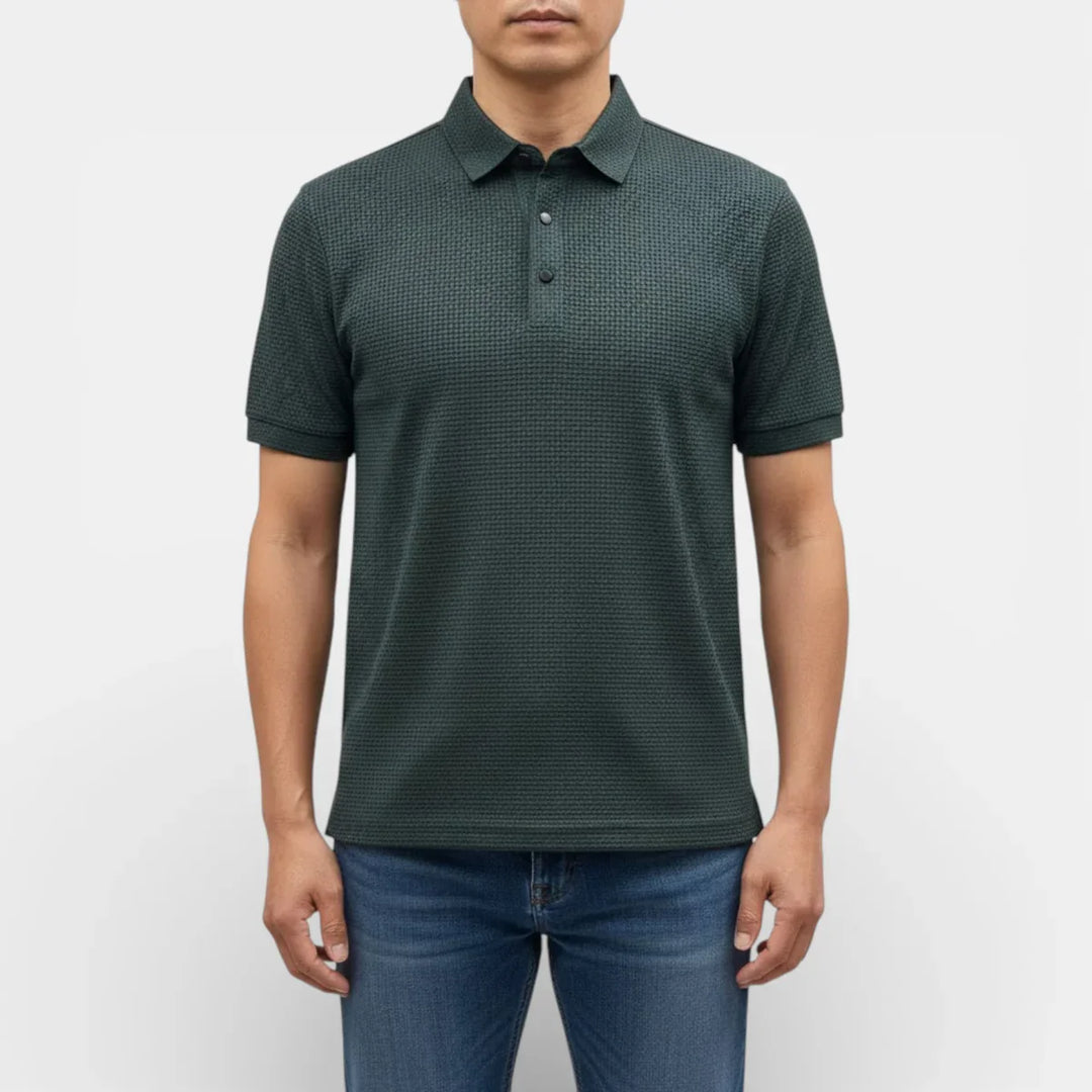 Markus Berlin Herren Strukturiertes Poloshirt, Vorderansicht
