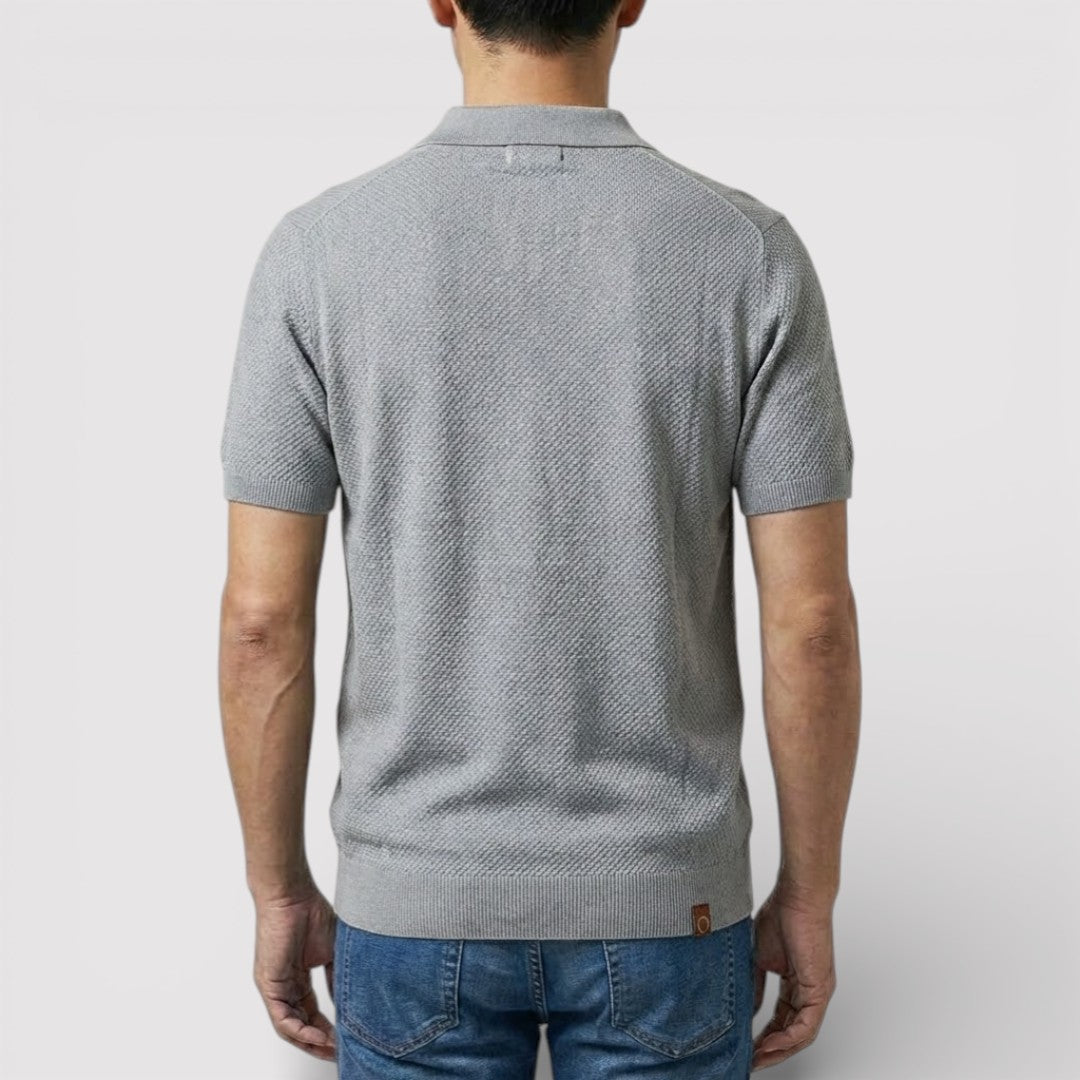 Markus Berlin Herren Poloshirt ohne Knopfleiste, Vorderansicht