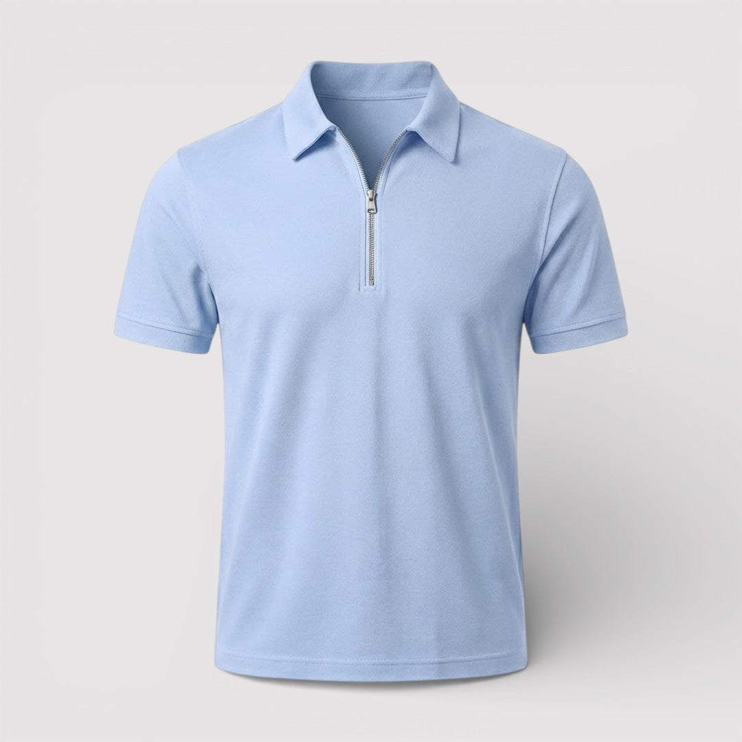 Markus Berlin Herren Zip-Poloshirt, Vorderansicht