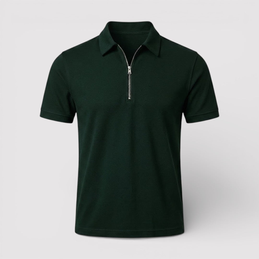 Markus Berlin Herren Zip-Poloshirt, Vorderansicht