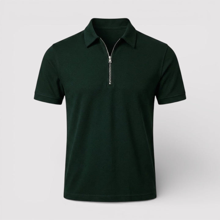 Markus Berlin Herren Zip-Poloshirt, Vorderansicht