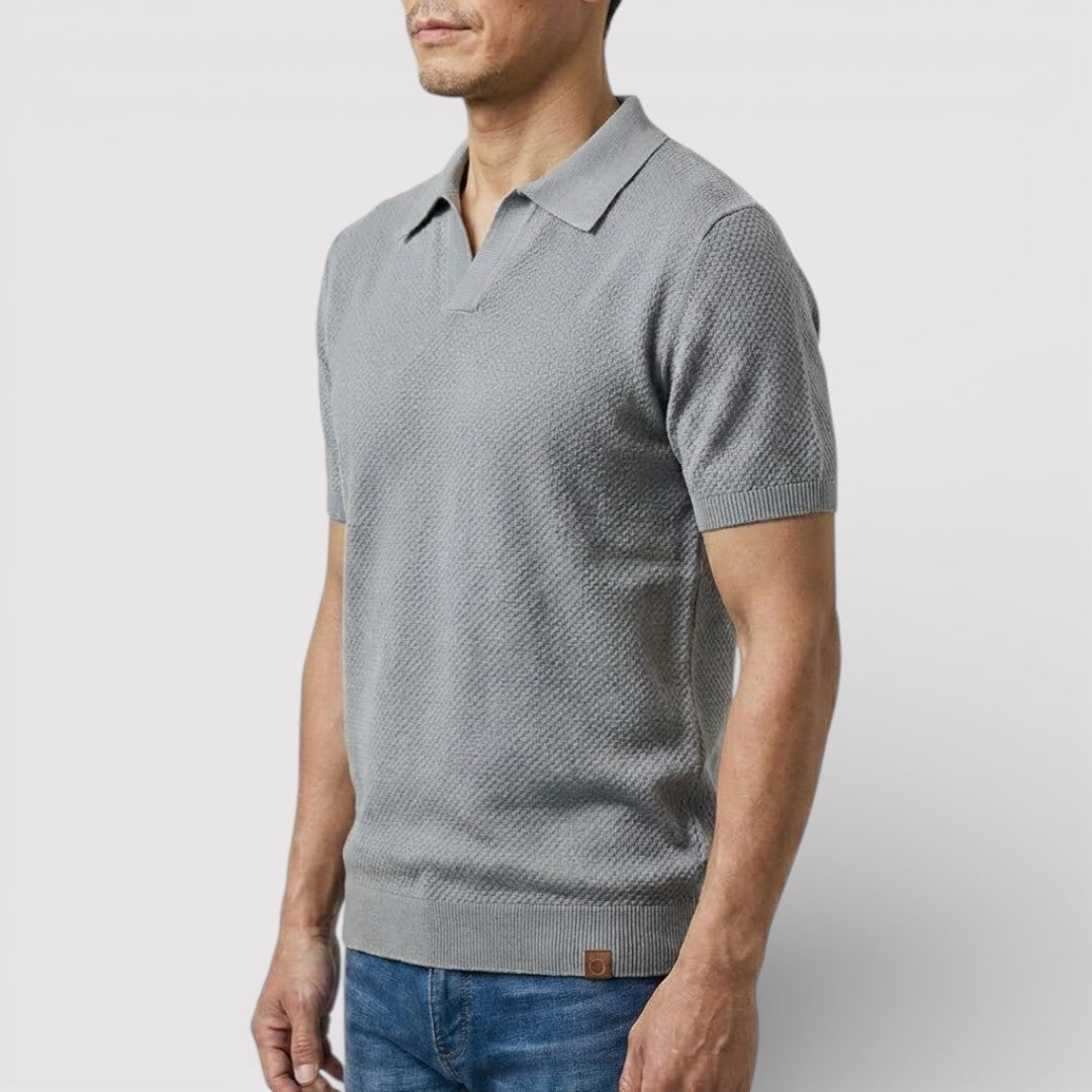 Markus Berlin Herren Poloshirt ohne Knopfleiste, Vorderansicht
