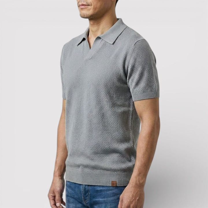 Markus Berlin Herren Poloshirt ohne Knopfleiste, Vorderansicht