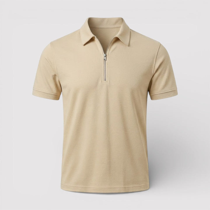 Markus Berlin Herren Zip-Poloshirt, Vorderansicht