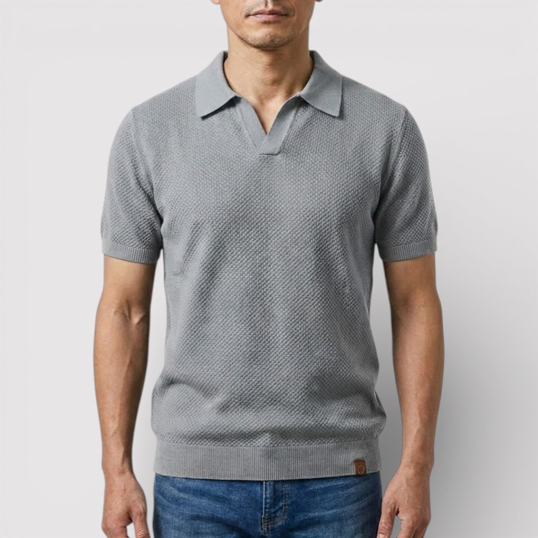 Markus Berlin Herren Poloshirt ohne Knopfleiste, Vorderansicht