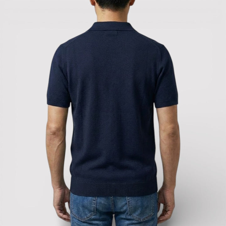 Markus Berlin Herren Poloshirt ohne Knopfleiste, Vorderansicht