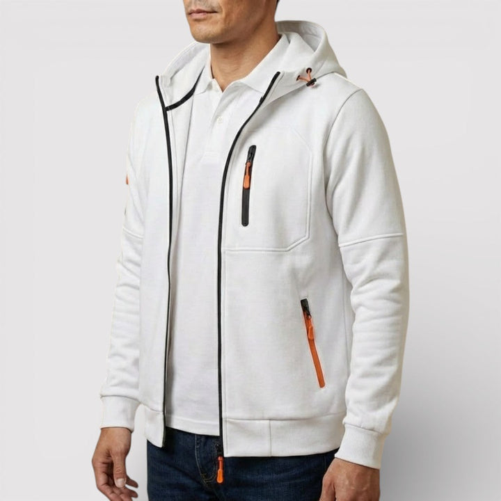 Markus Berlin Herren Zip-Hoodie mit Kapuze, Vorderansicht