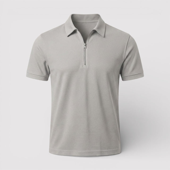 Markus Berlin Herren Zip-Poloshirt, Vorderansicht