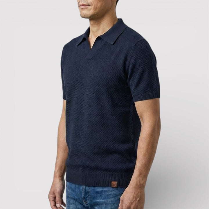 Markus Berlin Herren Poloshirt ohne Knopfleiste, Vorderansicht