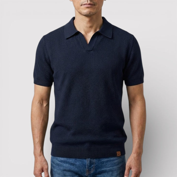 Markus Berlin Herren Poloshirt ohne Knopfleiste, Vorderansicht