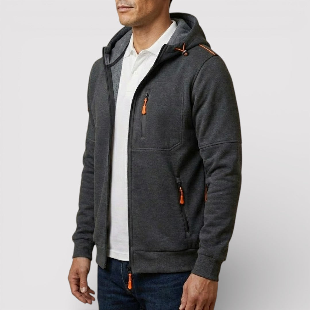Markus Berlin Herren Zip-Hoodie mit Kapuze, Vorderansicht
