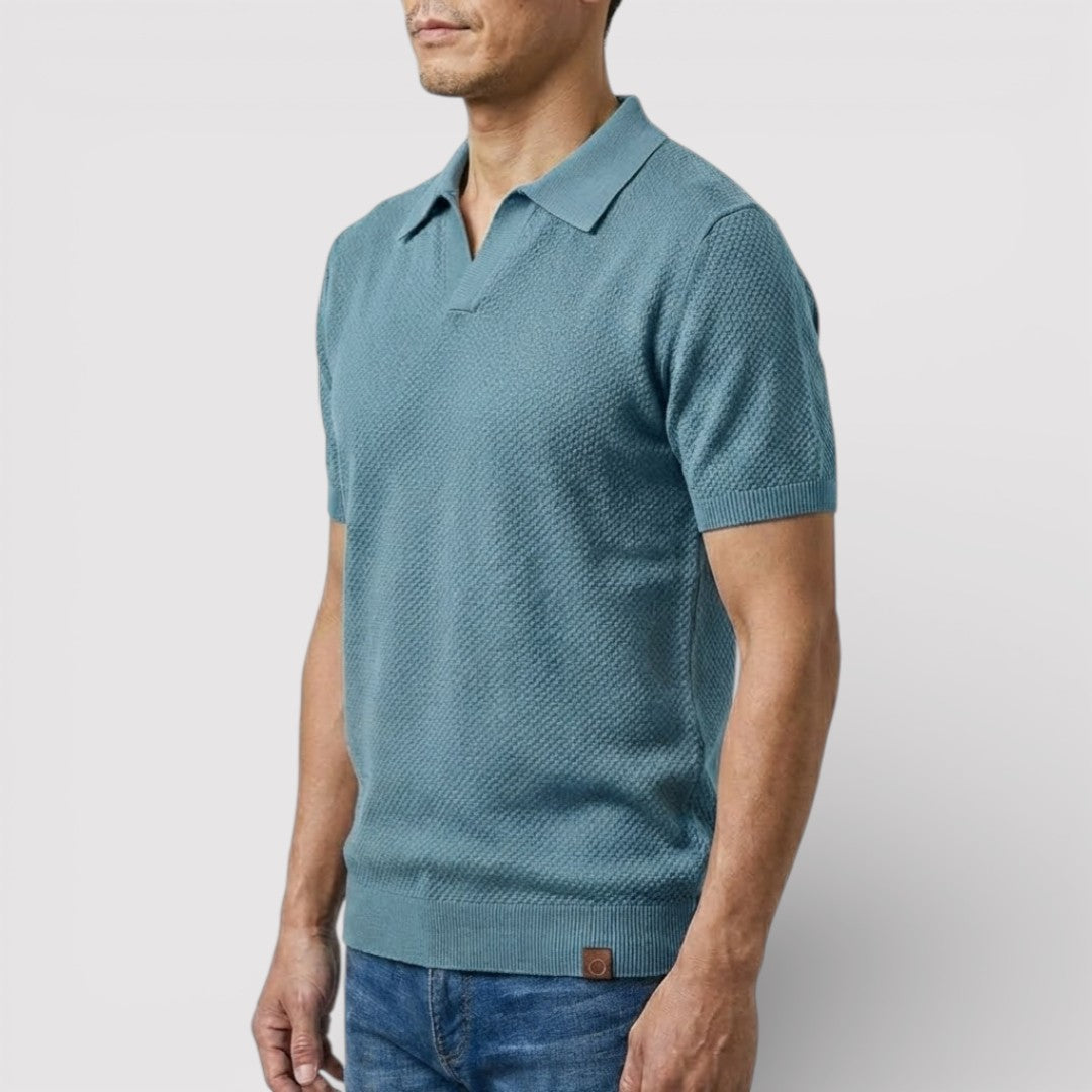 Markus Berlin Herren Poloshirt ohne Knopfleiste, Vorderansicht