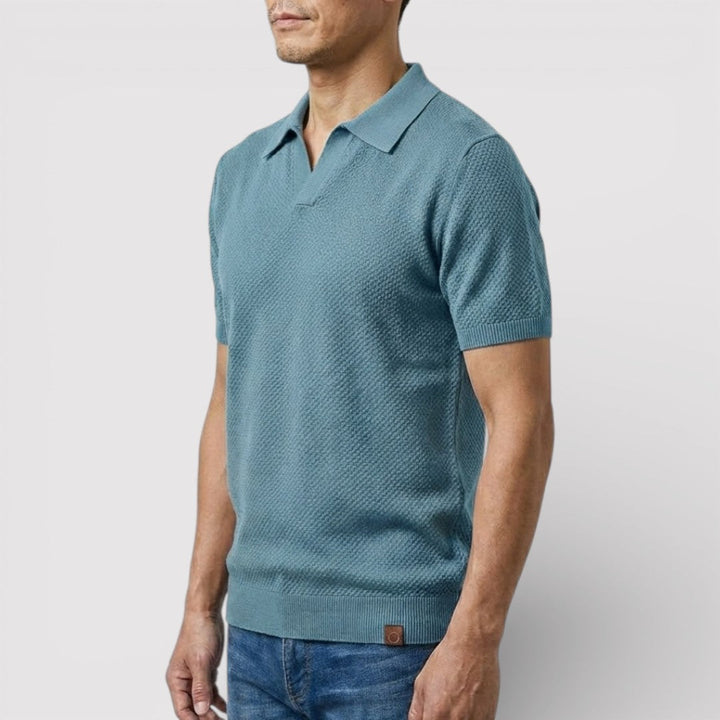 Markus Berlin Herren Poloshirt ohne Knopfleiste, Vorderansicht