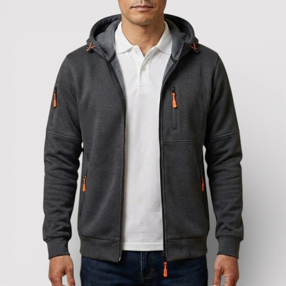 Markus Berlin Herren Zip-Hoodie mit Kapuze, Vorderansicht