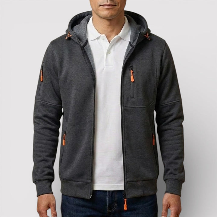 Markus Berlin Herren Zip-Hoodie mit Kapuze, Vorderansicht