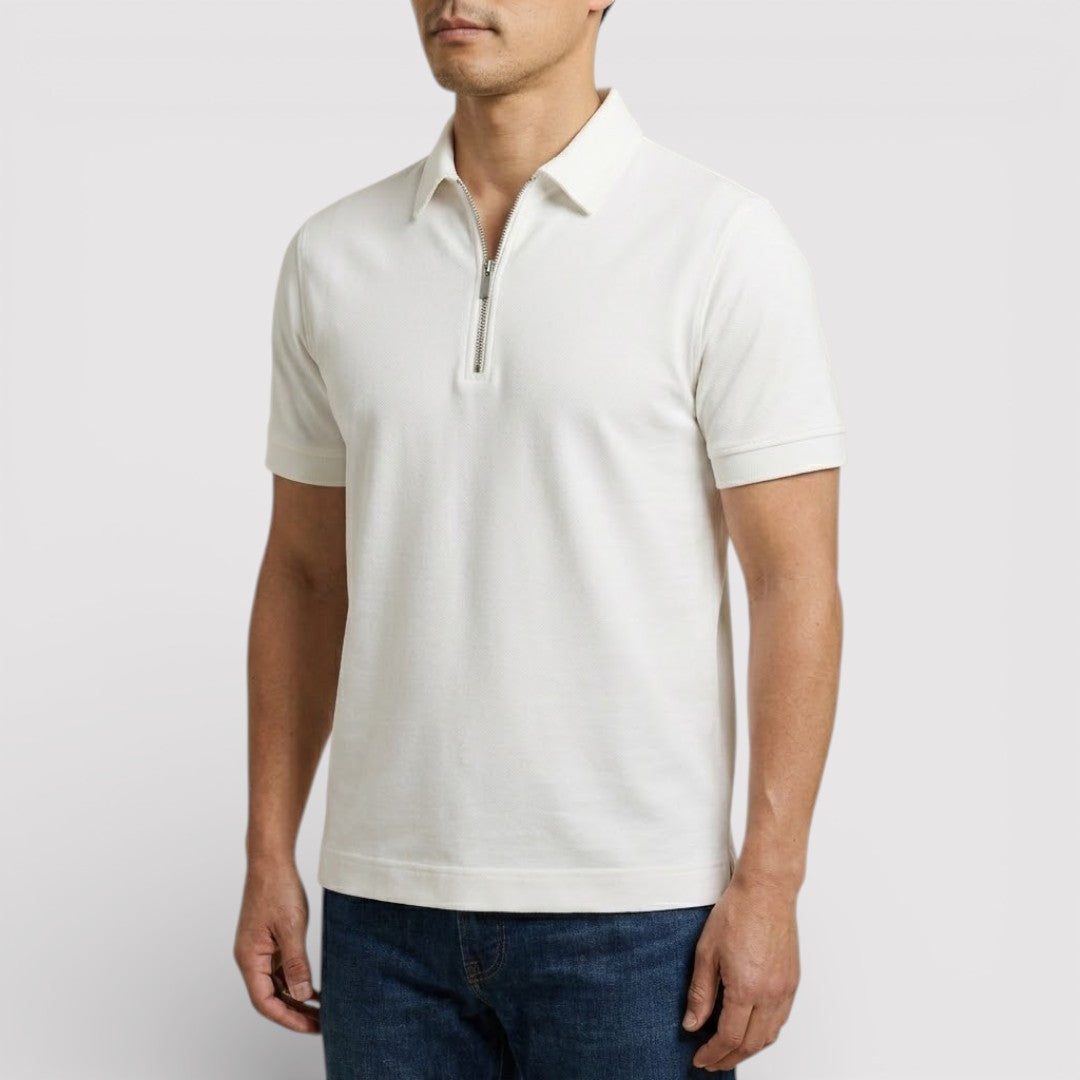 Markus Berlin Herren Zip-Poloshirt, Vorderansicht