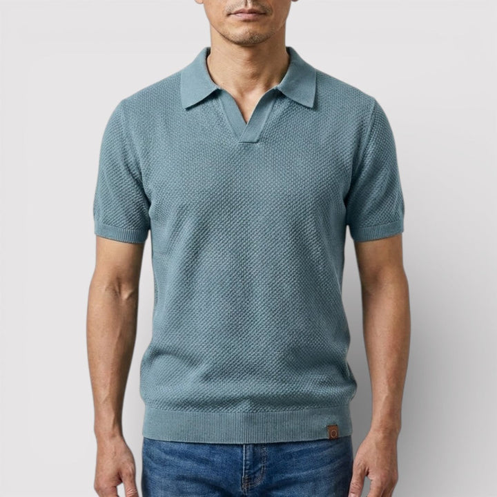 Markus Berlin Herren Poloshirt ohne Knopfleiste, Vorderansicht