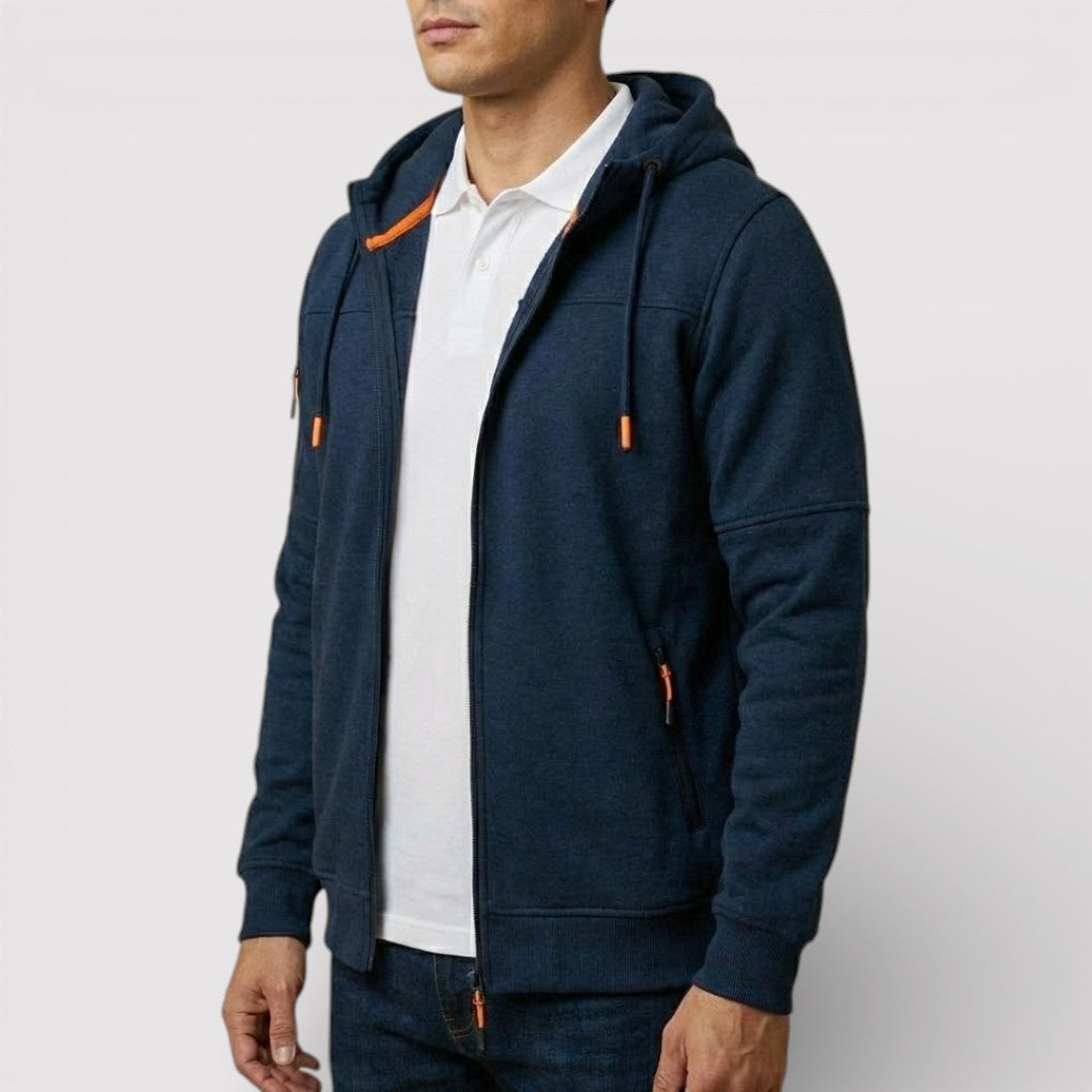 Markus Berlin Herren Zip-Hoodie mit Kapuze, Vorderansicht