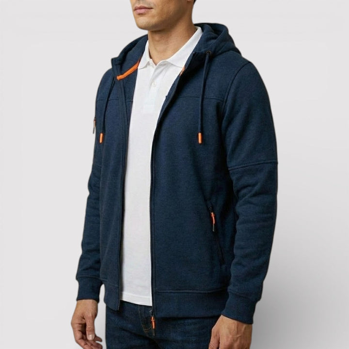 Markus Berlin Herren Zip-Hoodie mit Kapuze, Vorderansicht