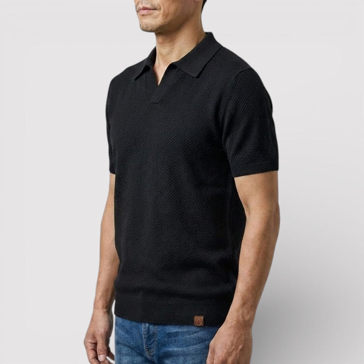 Markus Berlin Herren Poloshirt ohne Knopfleiste, Vorderansicht