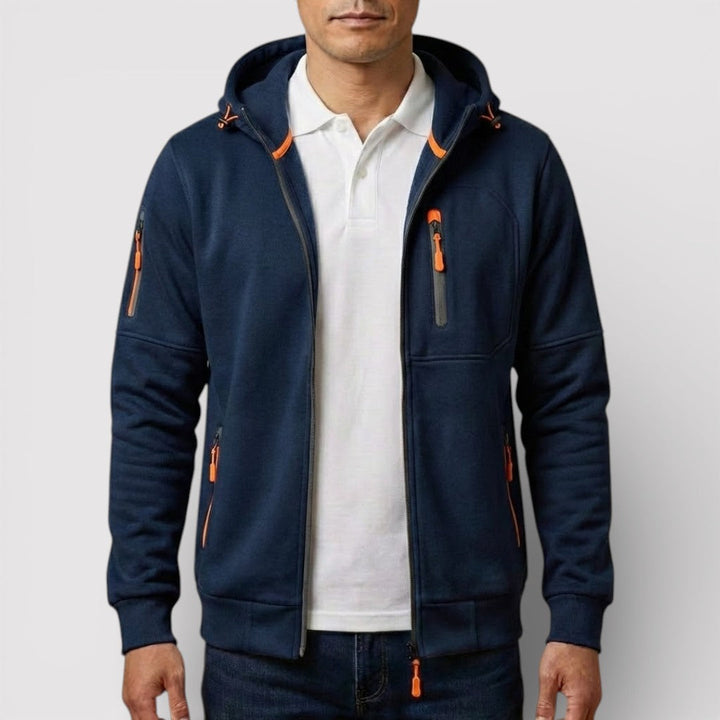 Markus Berlin Herren Zip-Hoodie mit Kapuze, Vorderansicht