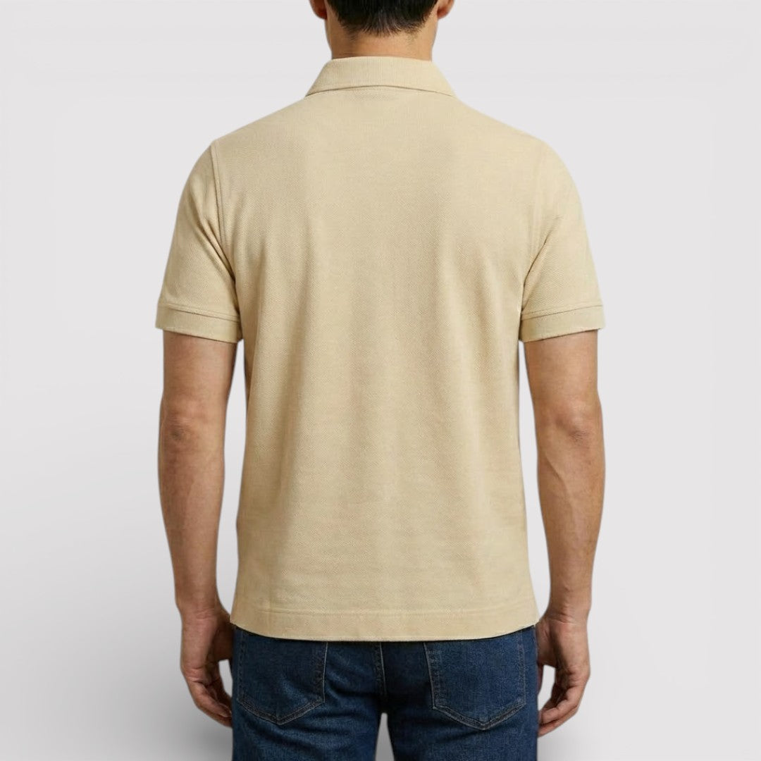 Markus Berlin Herren Zip-Poloshirt, Vorderansicht