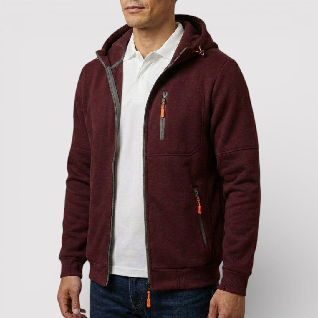 Markus Berlin Herren Zip-Hoodie mit Kapuze, Vorderansicht