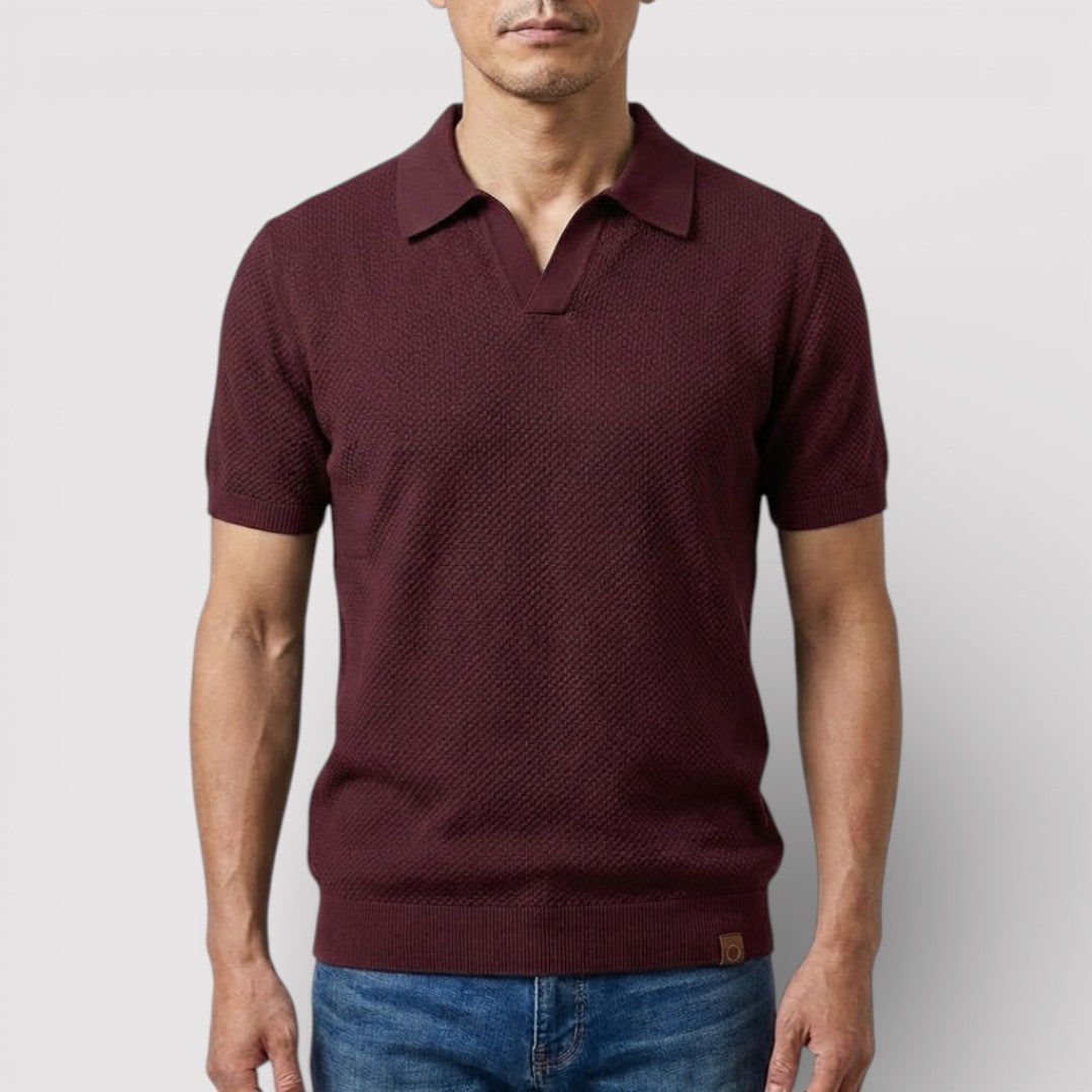 Markus Berlin Herren Poloshirt ohne Knopfleiste, Vorderansicht