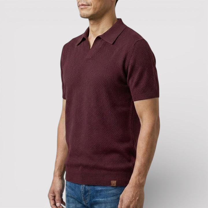 Markus Berlin Herren Poloshirt ohne Knopfleiste, Vorderansicht