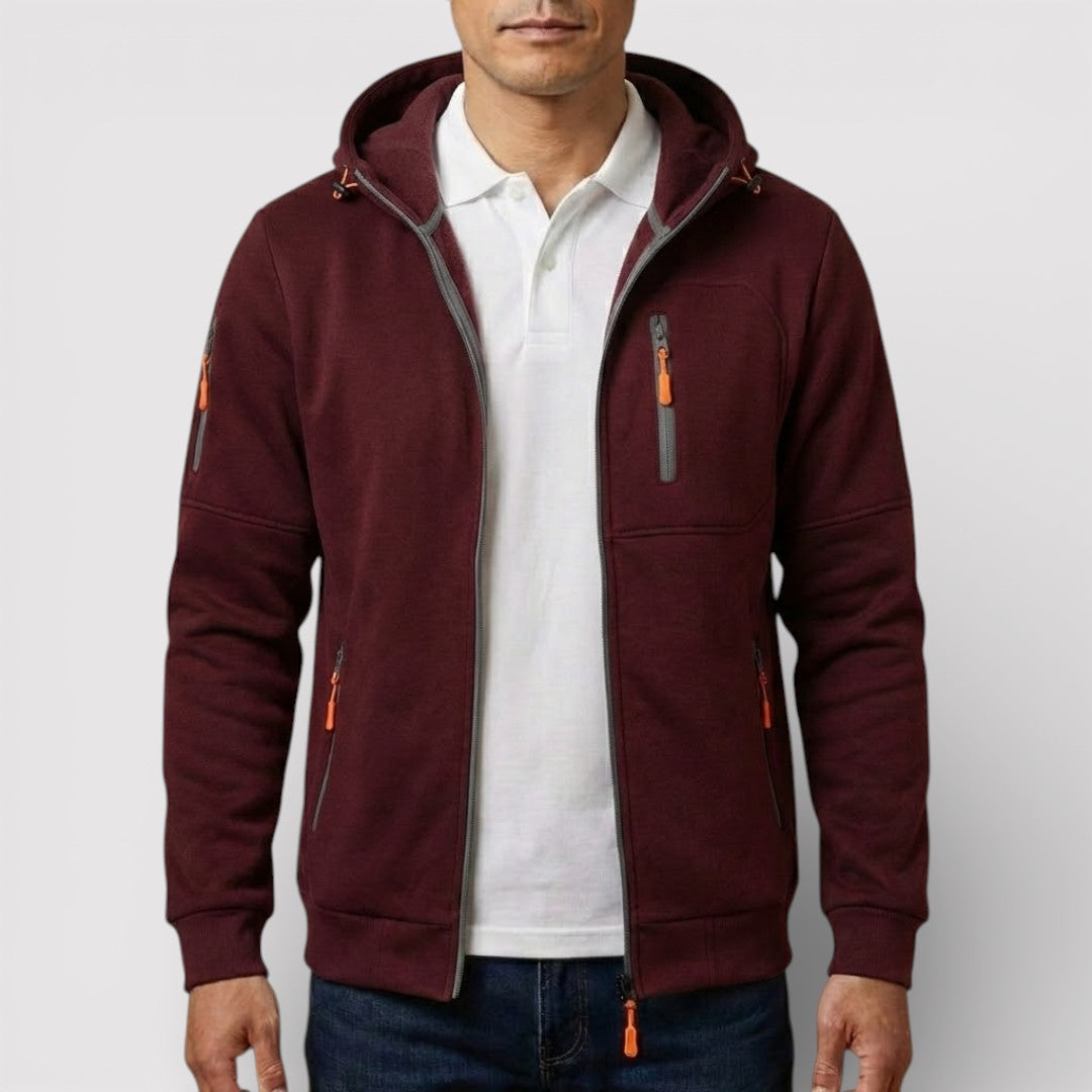 Markus Berlin Herren Zip-Hoodie mit Kapuze, Vorderansicht
