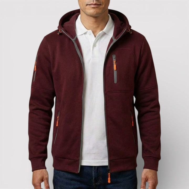 Markus Berlin Herren Zip-Hoodie mit Kapuze, Vorderansicht