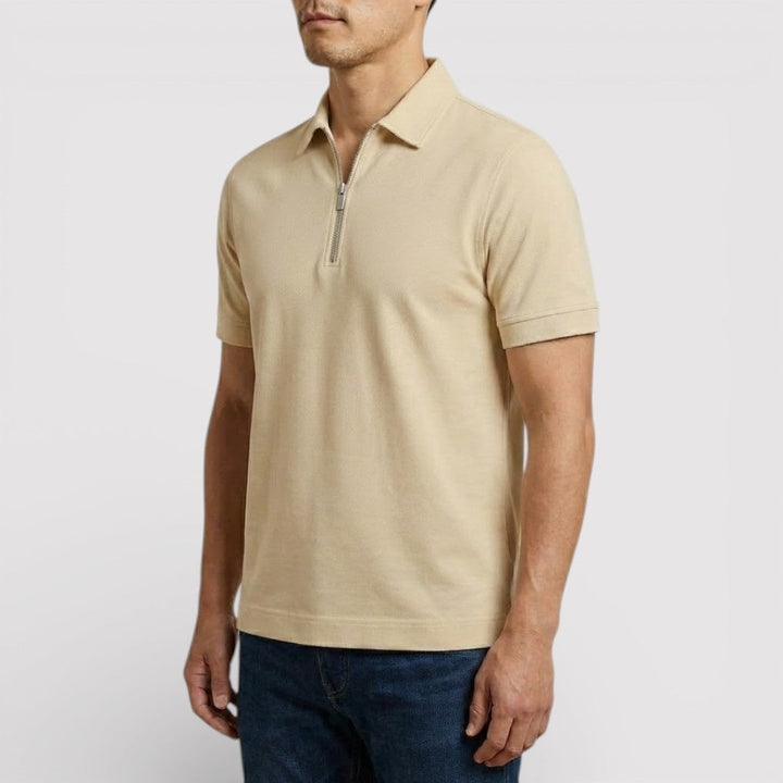 Markus Berlin Herren Zip-Poloshirt, Vorderansicht