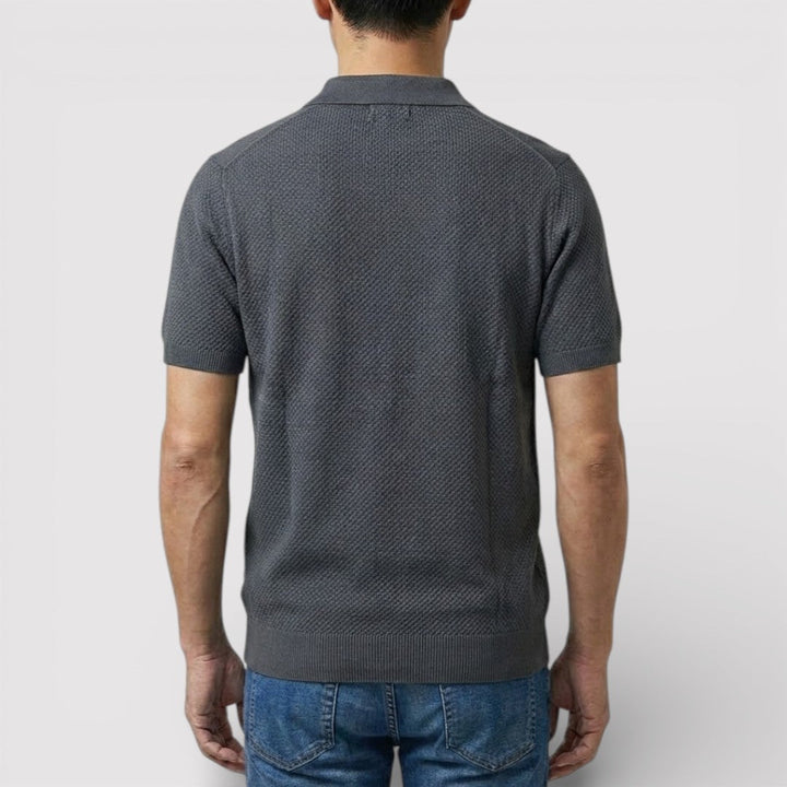Markus Berlin Herren Poloshirt ohne Knopfleiste, Vorderansicht