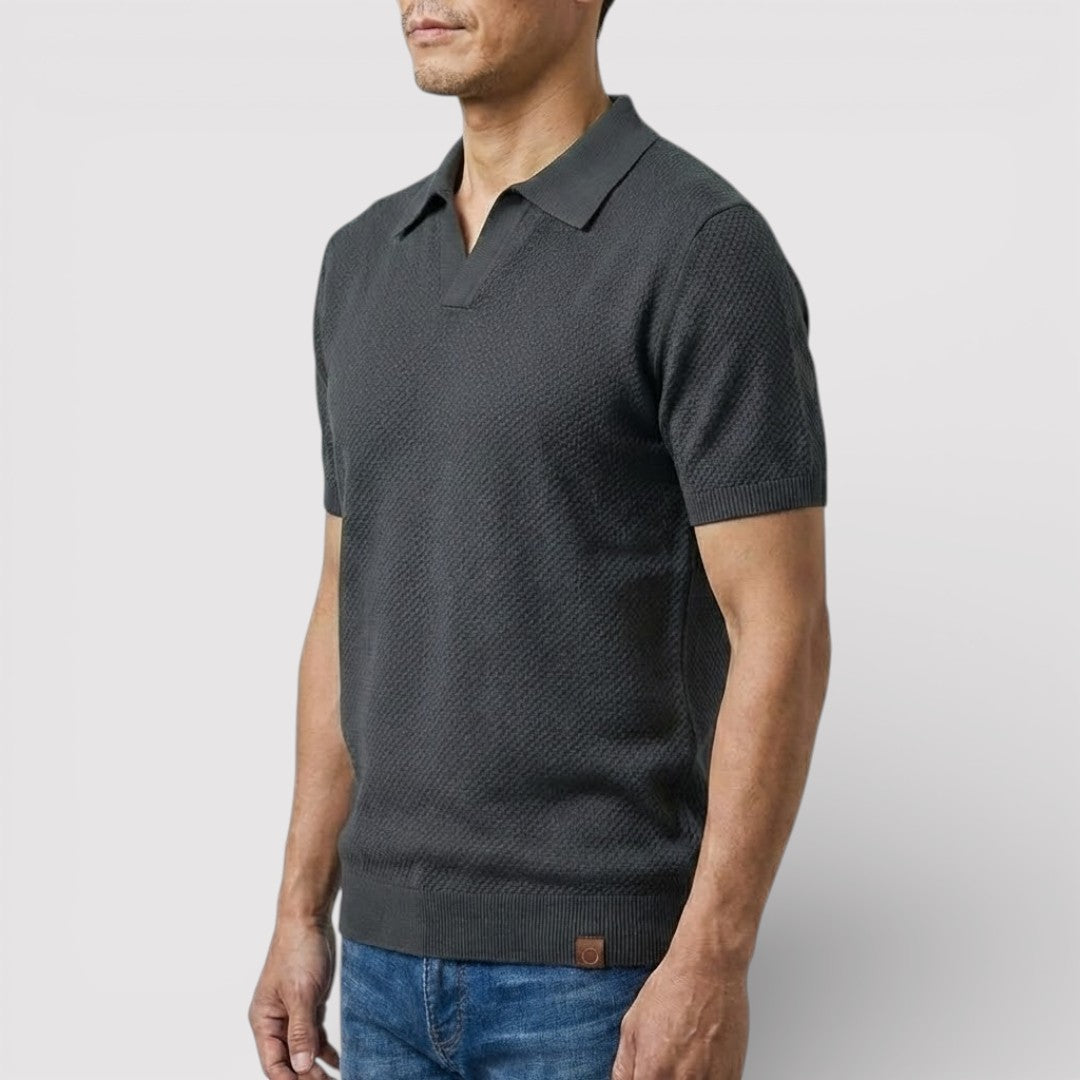 Markus Berlin Herren Poloshirt ohne Knopfleiste, Vorderansicht