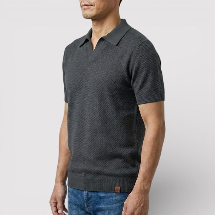 Markus Berlin Herren Poloshirt ohne Knopfleiste, Vorderansicht