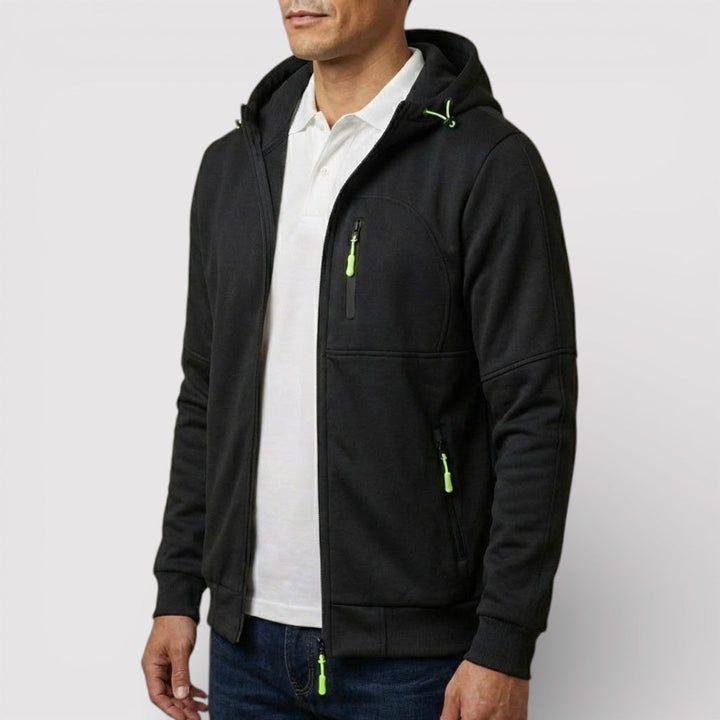 Markus Berlin Herren Zip-Hoodie mit Kapuze, Vorderansicht
