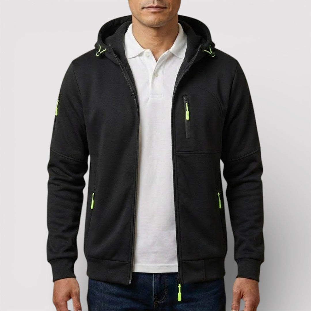 Markus Berlin Herren Zip-Hoodie mit Kapuze, Vorderansicht