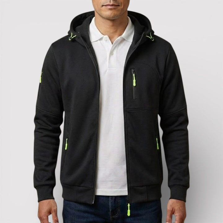 Markus Berlin Herren Zip-Hoodie mit Kapuze, Vorderansicht