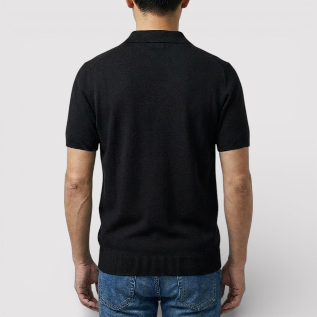 Markus Berlin Herren Poloshirt ohne Knopfleiste, Vorderansicht