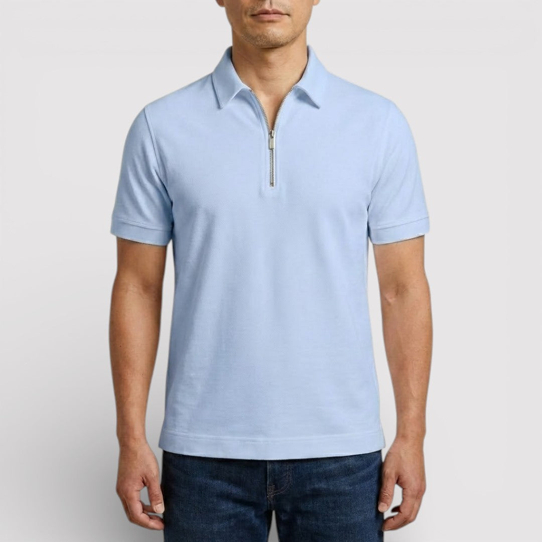 Markus Berlin Herren Zip-Poloshirt, Vorderansicht