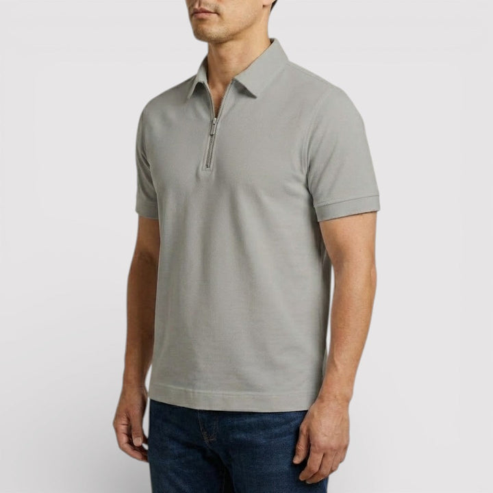 Markus Berlin Herren Zip-Poloshirt, Vorderansicht